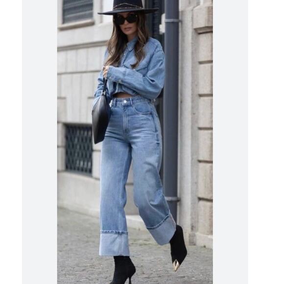 Vintage Classic Oversized Boho Chic Denim Button Down Jean Shirt XL - Picture 14 of 16